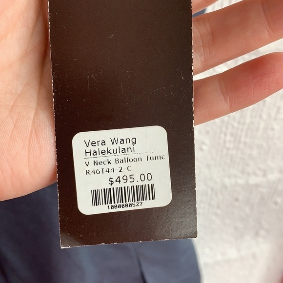 Vera Wang Peplum V neck Zip Up Tank Top Blouse sz 2 - Picture 4 of 6